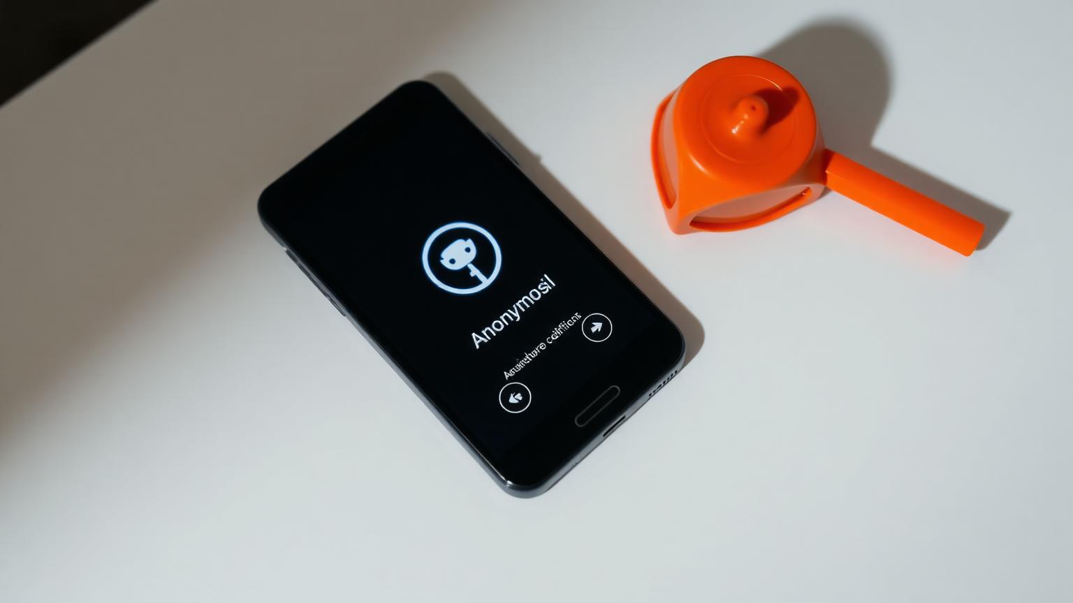 A mobile phone showing an unknown incoming message on a table.