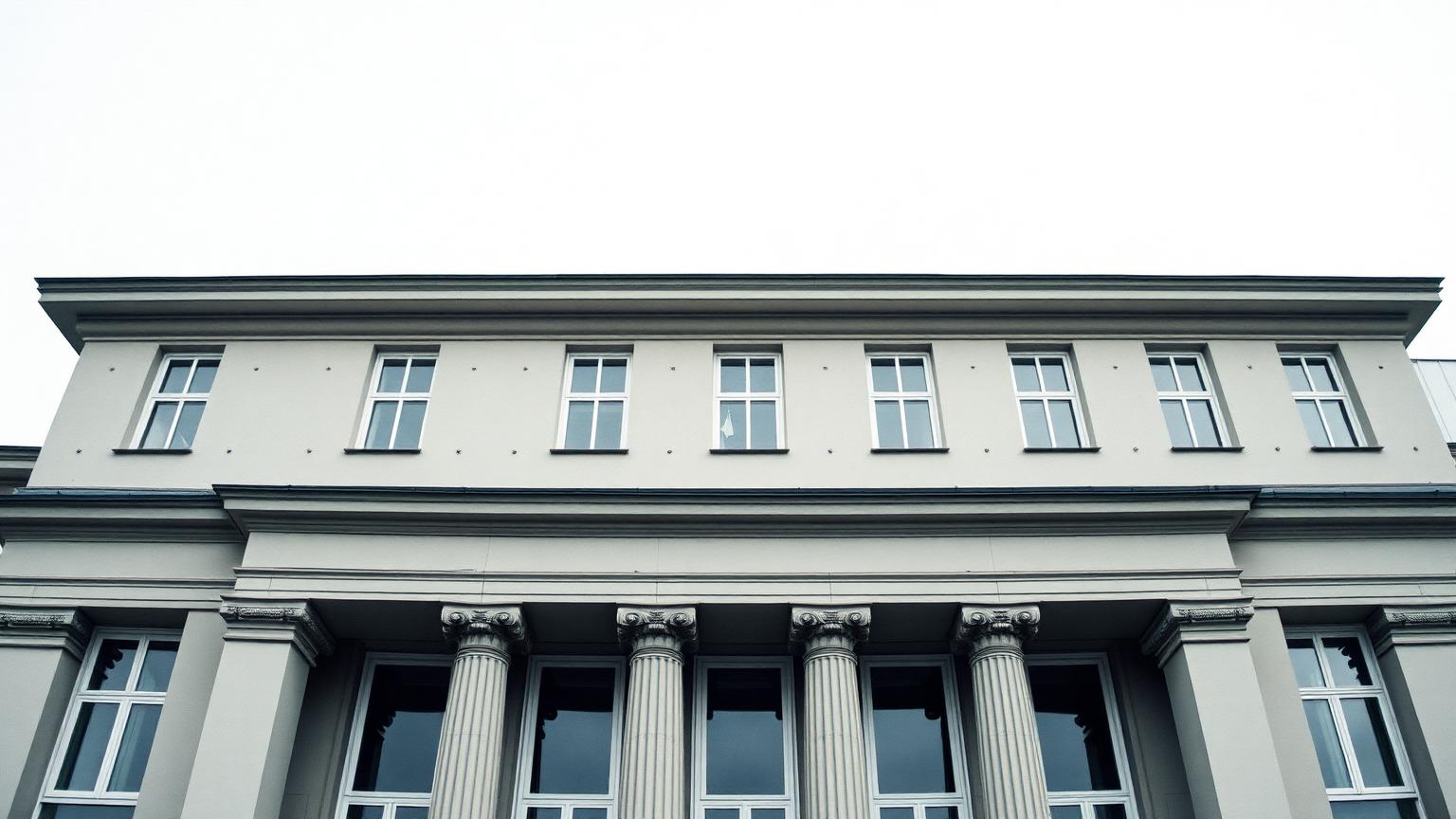 Nordic government building in daylight with clean facade lines.